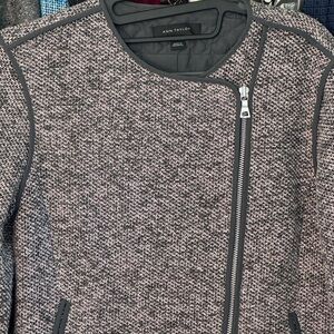 Ann Taylor Black and Gray Textured Jacket